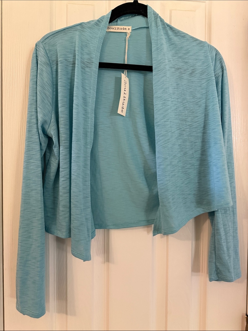 Light Blue Open-Front Women's Cardigan Sweater